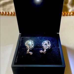 Pearl & Coral brand Sterling Silver Chandelier Earrings, BNIB